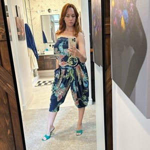 ✨Cotton Paisley strapless jumpsuit✨